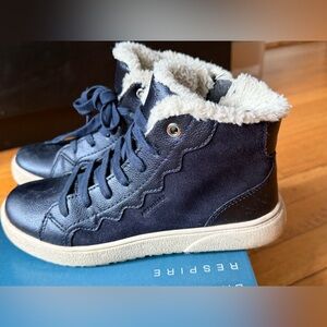 Geox Dark Blue Kids Boots with White Lining